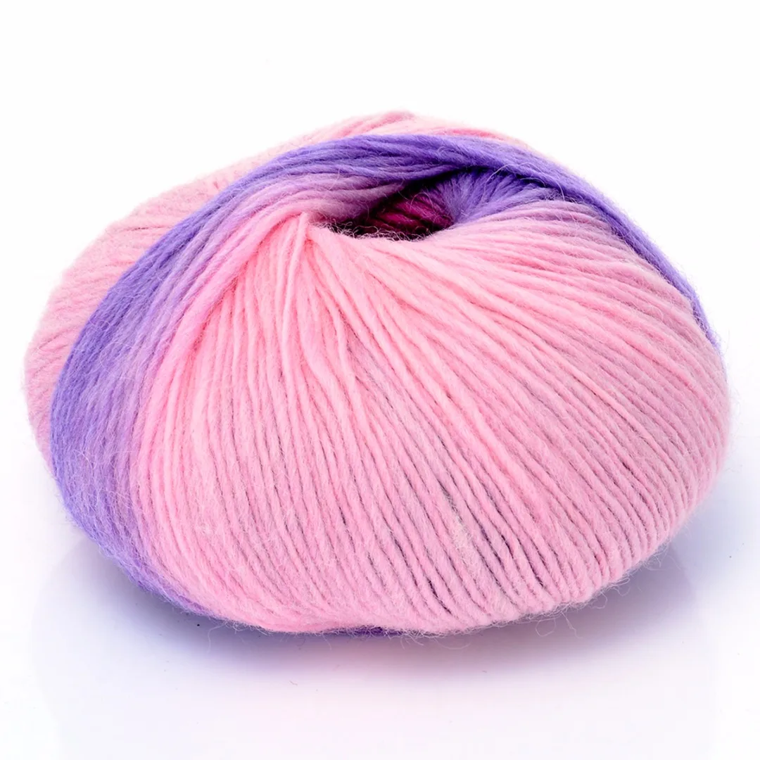 1 Ball Rainbow Knitting Yarn Wool 50g Colorful Soft Baby Cashmere Wool Child Hand Knitted Crochet Yarn for DIY Scarf Hat Clothes