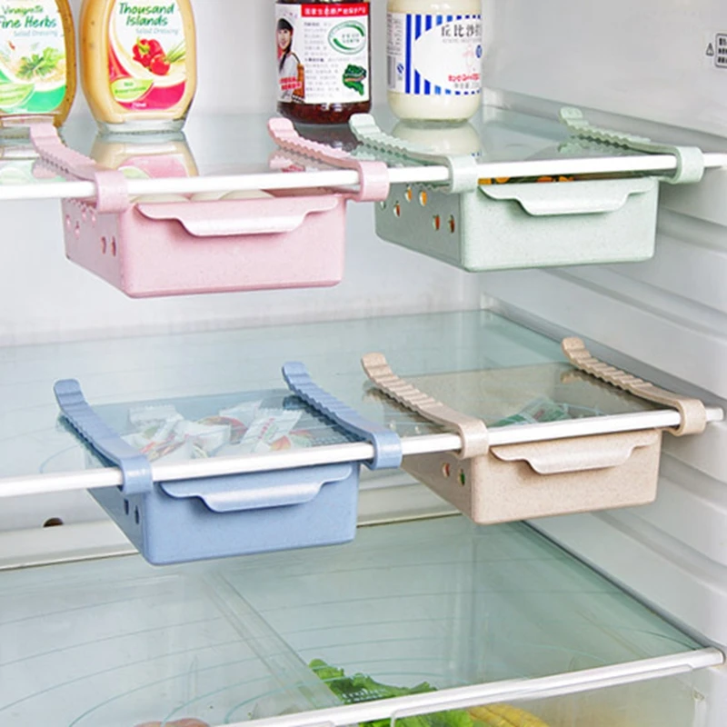 

DIDIHOU Kitchen Refrigerator Storage Box Rack Food Container Fresh Spacer Layer Storage Rack Pull-out Drawer Sort Organizer Box
