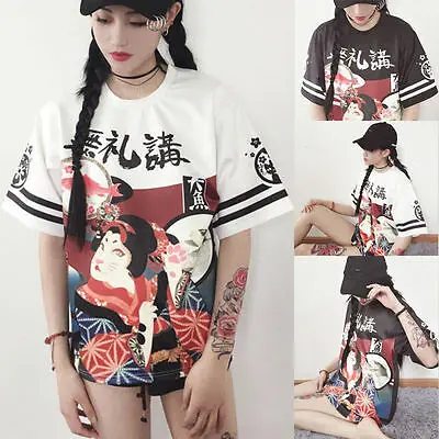 

Fashion Cool Plus Size Women Genki Japanese Girl Loose Student Teenager Short Sleeve T-shirt Tees