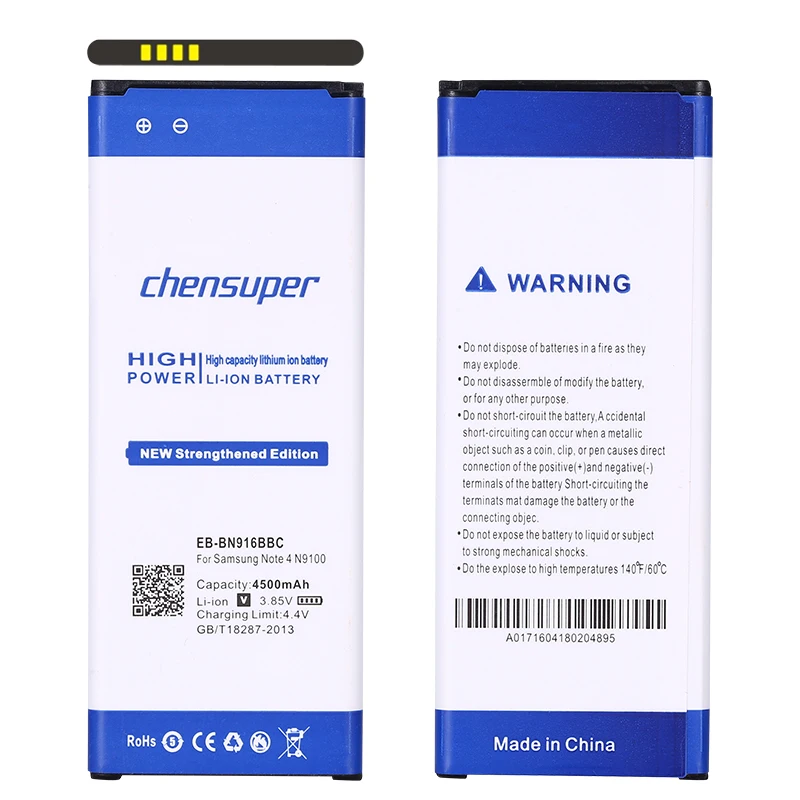 Оригинальное качество chenspuer 4500 mAh Батарея для SAMSUNG Note 4 note4 Dual Sim N9100 N9108V N9106W N9109W EB-BN916BBC