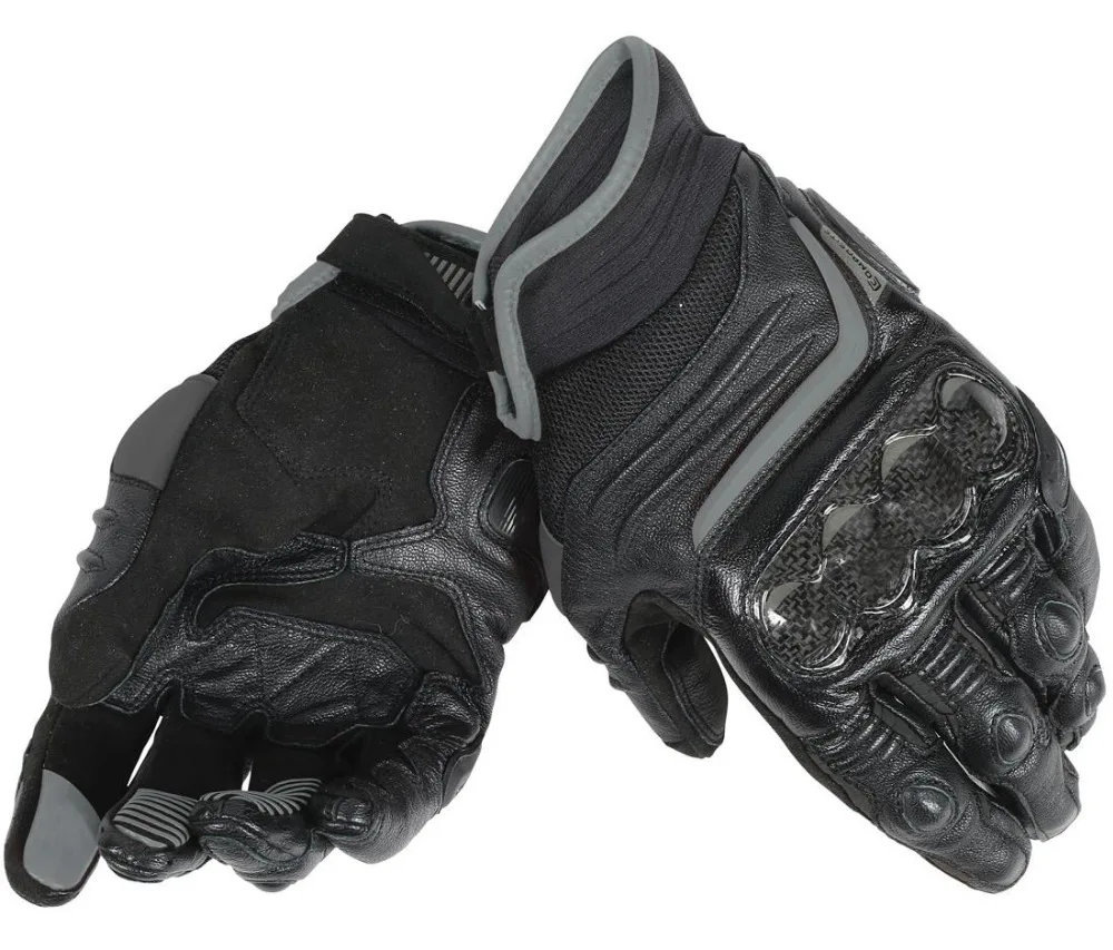 

Dain Mens Carbon D1 Short Leather Gloves Motocross Motorcycle Motorbike Racing Black Gloves