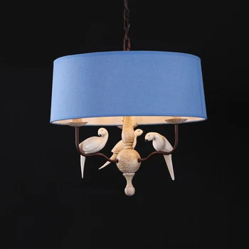 

Mediterranean vintage bird chandelier. Resin birds Pastoral Nordic bedroom lamp, Bar living room dining room drop lighting lamp