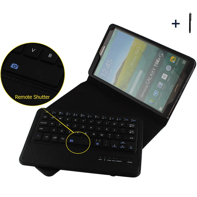 

Bluetooth Keyboard For Samsung Galaxy Tab S 8.4 Wireless Keyboard Case For Galaxy Tab S 8.4 T700 Tablet Flip Leather Cover +Pen