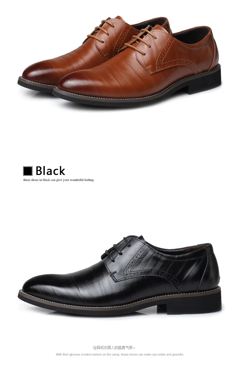 Мужские классические модельные туфли на плоской подошве итальянские официальные оксфорды из натуральной кожи с перфорацией размера плюс 38-48 для зимы