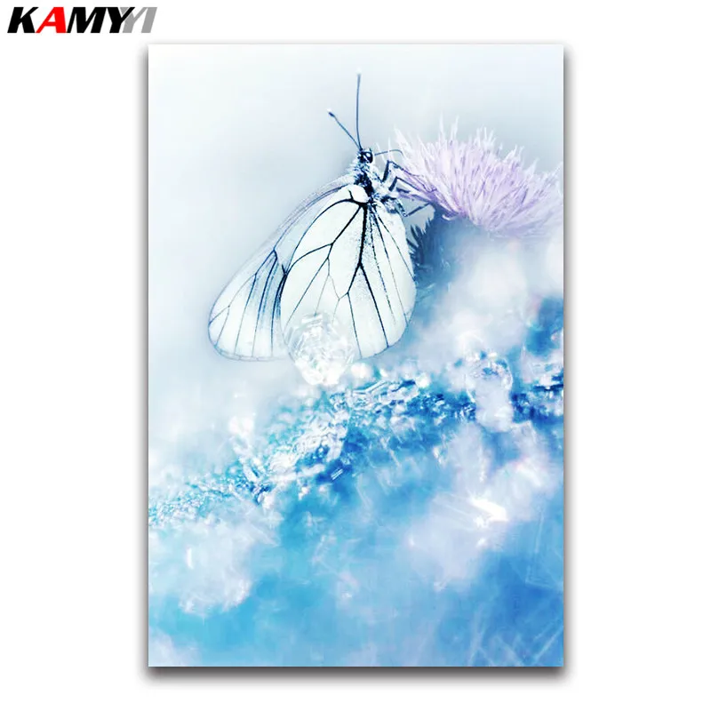 

DIY Diamond embroidery white butterfly full square Diamond mosaic crystal flowers Full round Diamond painting Cross stitch daisy