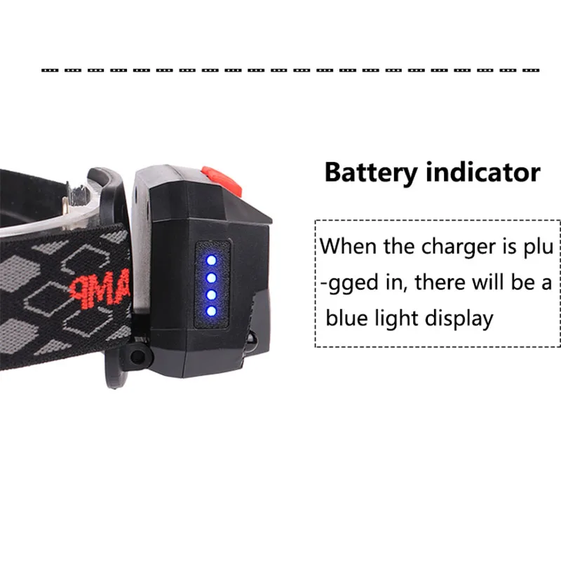 Светодиодный налобный фонарь 6000lums с датчиком движения, мощный жесткий головной убор, светодиодный налобный фонарь, встроенный Индуктивный USB Перезаряжаемый водонепроницаемый подарок