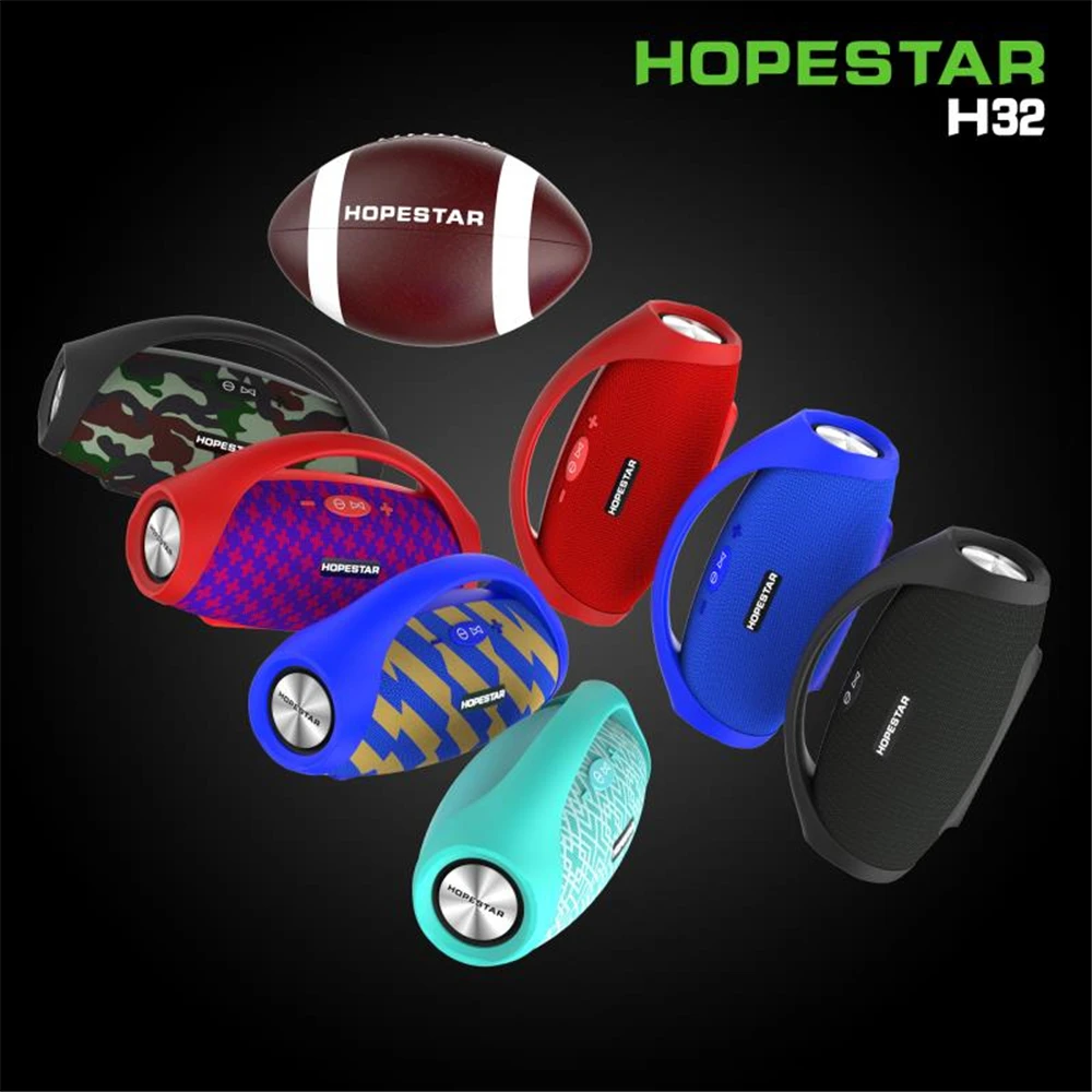 HOPESTAR H32 الرجبي سمّاعات بلوتوث المحمولة ستيريو مكبرات الصوت من باس للماء مكبر صوت لاسلكي خارجي مضخم TF USB