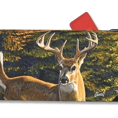 

Magnet Works Whitetail Buck in Forest with Antlers Magnetic Mailbox Wrap Cover