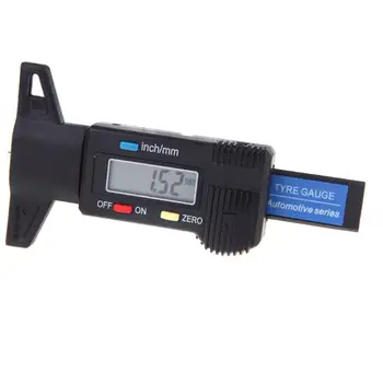 

Portablbe Digital LCD Car Tyre Tire Tread Depth Gauge Meter Ruler Caliper Measuring Tool for Moto Truck 0-25.4mm Metric/Inch