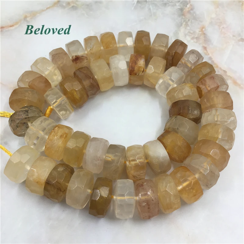27 pieces Rondelles Faceted Beads In Citrine Beads 18 cm CI-0431 10 to 11.50 mm Semiprecious Gemstone Beads Quality AA