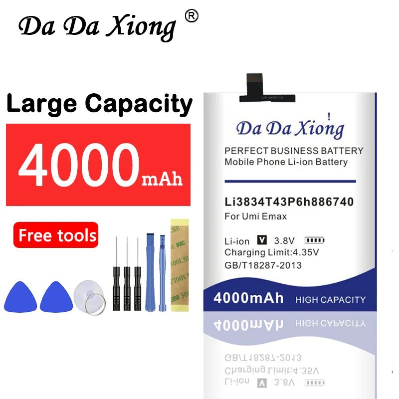 

High quality 4000mAh Li3834T43P6H886740 Battery for UMI EMAX / UMI IRON For TCL TliS600 3N I718M M2U M2L M2M Phone battery