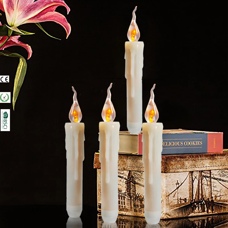 6pcs Safety Plastic Festival Window Candles Party Table Dinner