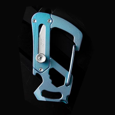 A73 титановый сплав нажимная открывающаяся коробка нож Распаковка инструмент открывалка отвертка ключ EDC многофункциональная подвесная Пряжка ключ stora - Цвет: Синий