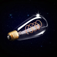 LED Lamp ST64 Bulb E27 SEALIGHT Edison Flexible Filament Vintage Spiral 220v 4w 2200K Bulbs LED
