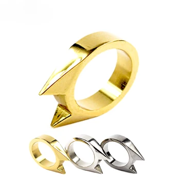 

1Pcs 3 Color Women Men Safety Survival Ring Tool EDC Self Defence Stainless Steel Ring Finger Defense Ring Tool
