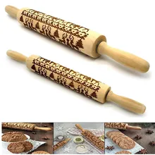 Рождественские деревянные скалки Скалка с тиснением с гравировкой Рождественский олень символов для выпечки тиснением печенья