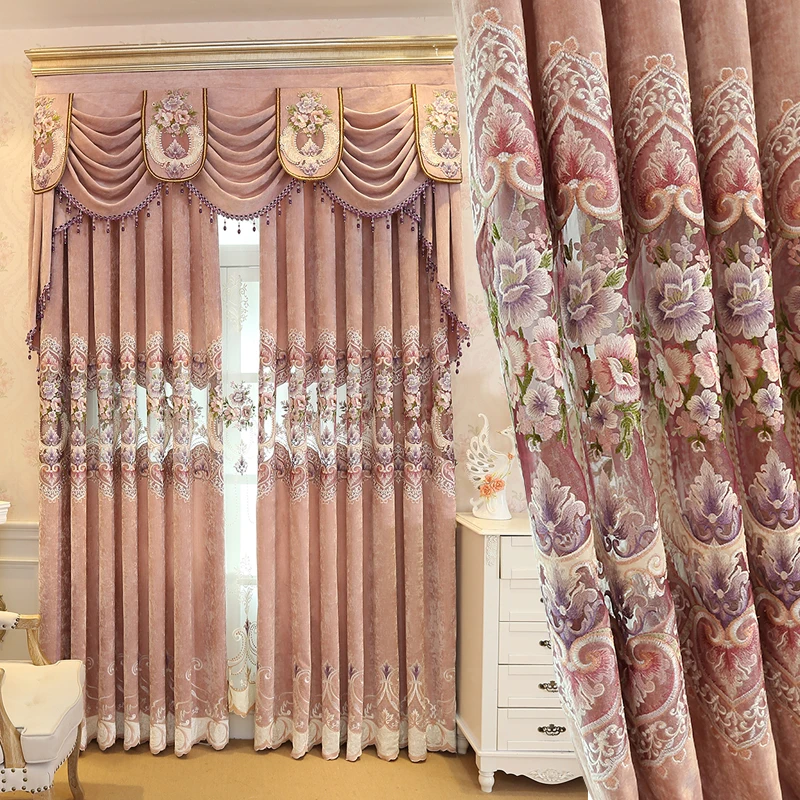 Custom curtain luxury European style curtains Pretty in Pink Warm and