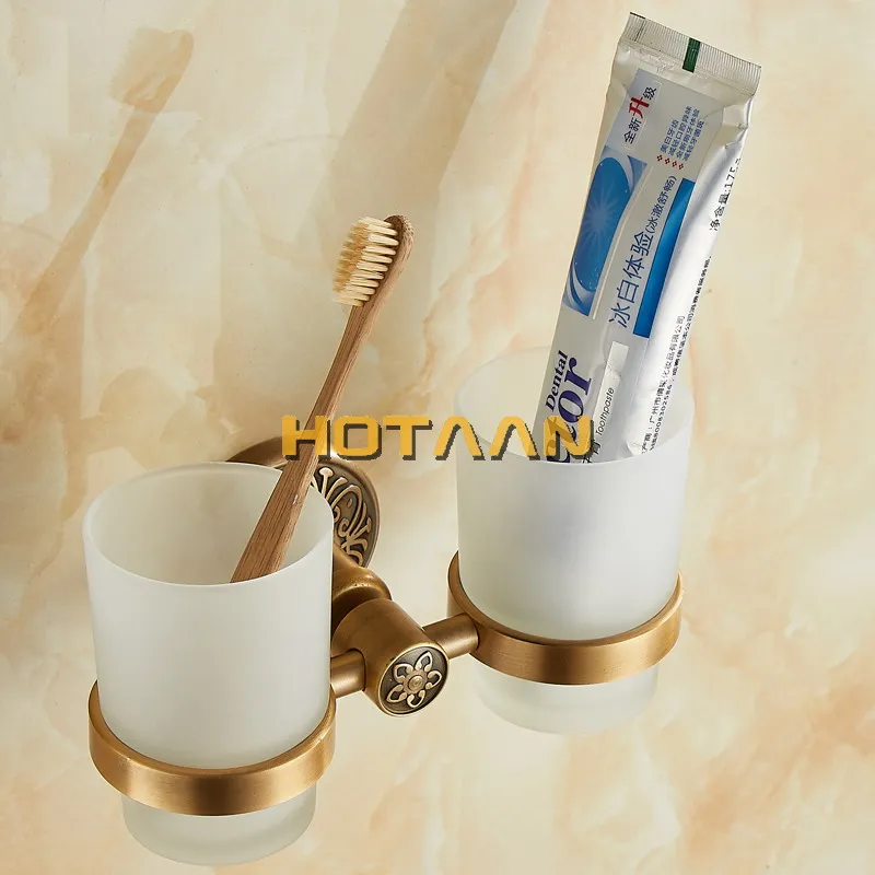 Aluminium double Tumbler Holder Cup & Tumbler Holders Toothbrush Holder Bathroom Accessories Banheiro YT-14208