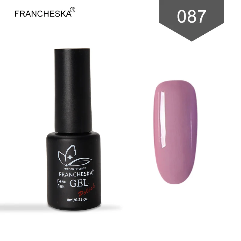 Francheska 8ml Gel Nail Polish Varnish Hybrid Nail Art Semi Permanent UV Color Gel Manicure Soak Off Gellak Primer Base Top Coat - Цвет: FR087