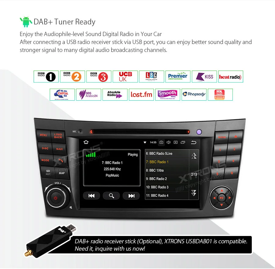 Sale 7" Android 8.1 Car Multimedia DVD Navigation GPS RCA Radio for Mercedes-Benz E-Class W211 2002-2008 & CLS-Class W219 2005-2006 17