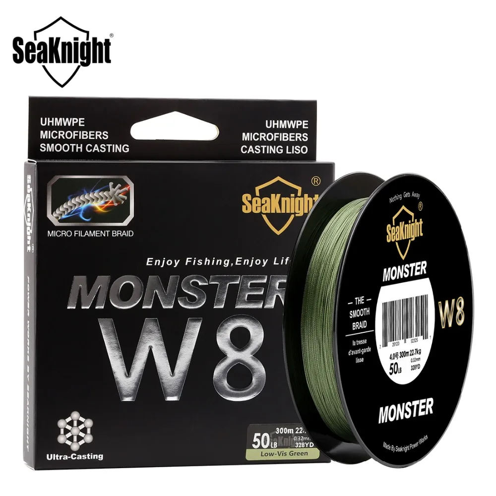 

SeaKnight MONSTER W8 150M 300M 500M Braided Fishing Line 8 Strands MultiColor Multifilament Saltwater PE Line 20 30 40 80 100LB