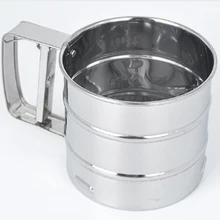 Отличная дешевая сито для муки из нержавеющей стали Механическая глазурь для выпечки шейкер для сахара просеиватель форма формы выпечки Кондитерские инструменты