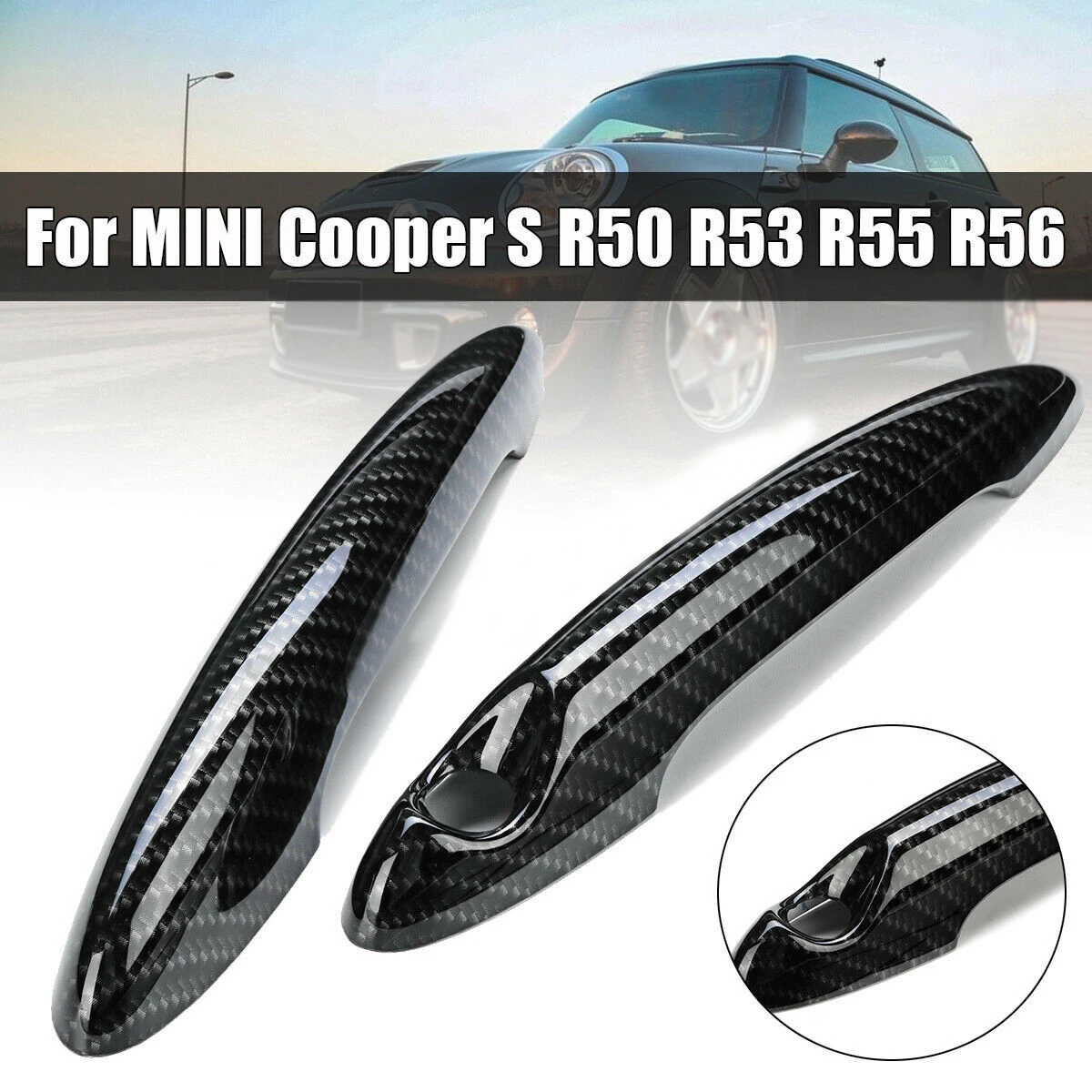 2 шт. крышка ручки двери для MINI Cooper Clubman S R50 R52 R53 R55 R56 R57 R58 R59 R61 углеродное волокно ручка двери руля