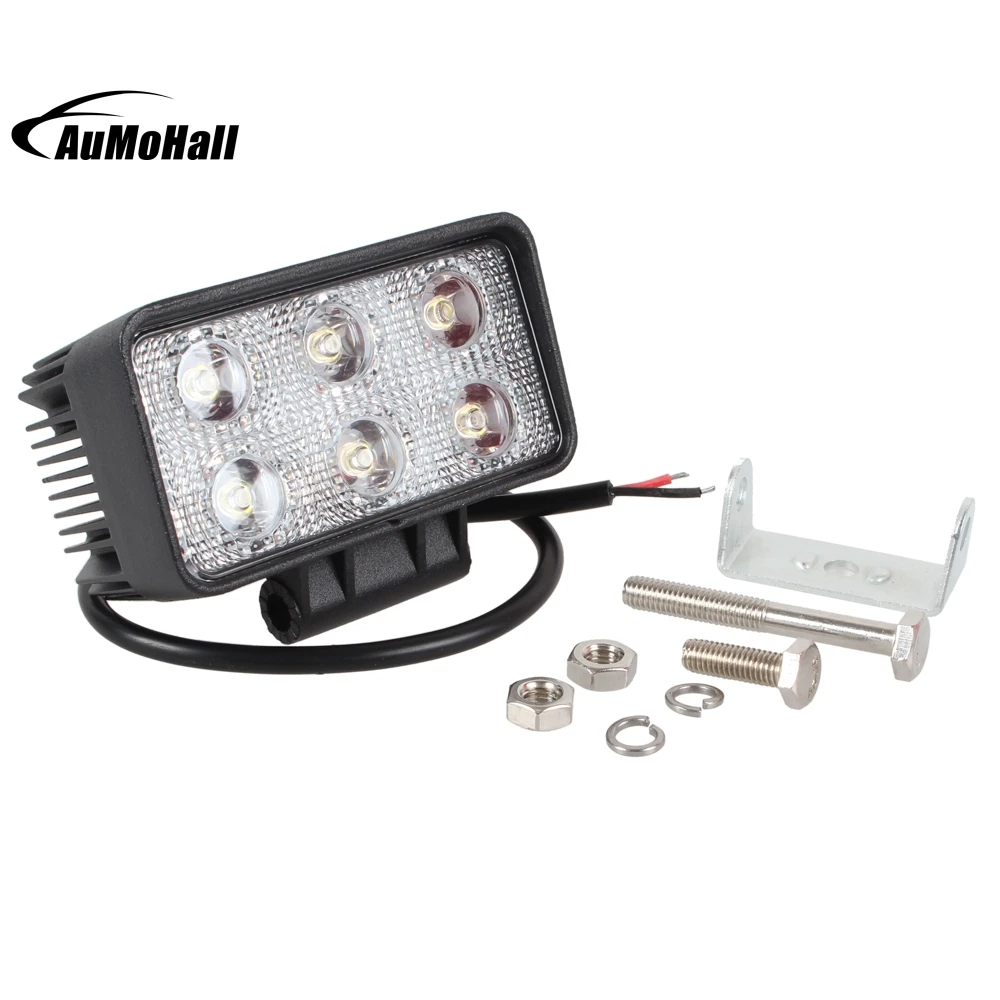 6LED Car Light Square Flood Beam 18W 12V 24V Work Light Flood Lamp