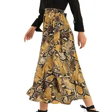 Новинка, женские сексуальные юбки со змеиным принтом, хиппи, Пляжная А-образная макси юбка, Готическая длинная юбка, модная одежда, Bayan Etek