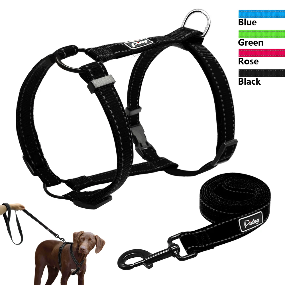 

Dog Harness Reflective Nylon Leash Mesh Harenss Adjustable Pet Harnesses Vest Dog Walking Leash Rope For Small Large Dogs