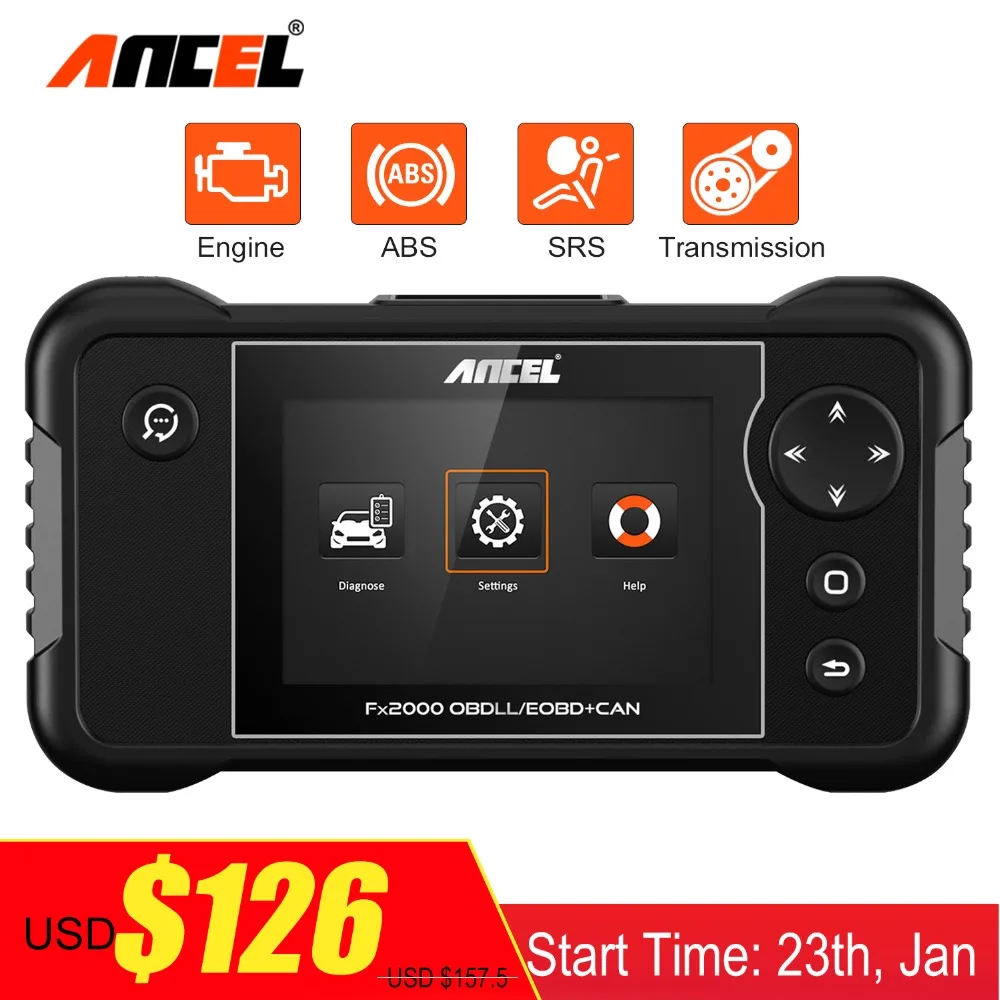 

Ancel FX2000 obd2 Scanner Test Engine/ABS/SRS/AT OBD2 Scanner Free Update Automotivo Multi-Language Car Diagnostic Tool
