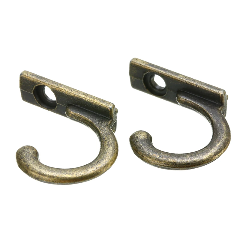 10pcs Retro Antique Bronze Hook Wall Mounted Entryway Hooks Vintage Key Holder with Screws Clothes Hanging Hooks
