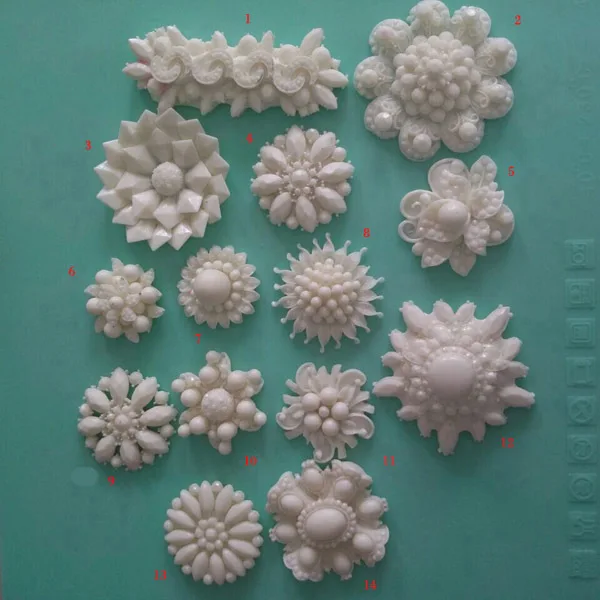 

fashion brooch flower jewely silicone mold for decorating cake fondant molds