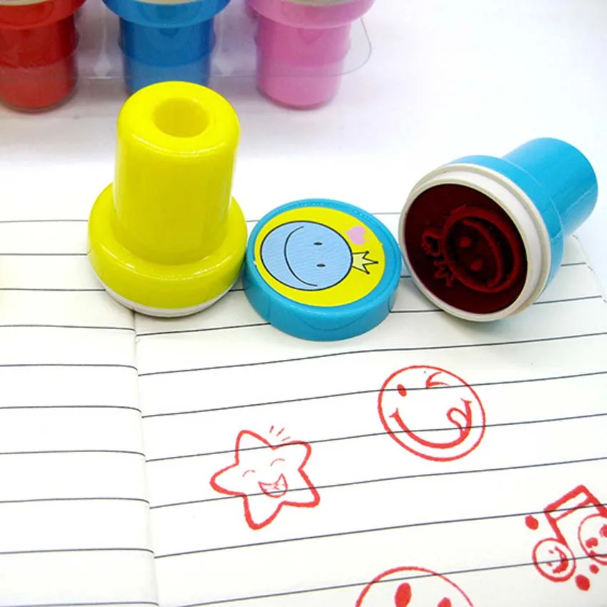 

12 pcs / lot Cute Cartoon Smile Animal Panda Self Inking Rubber Stamp Set for Scrapbooking school supplies with gift box