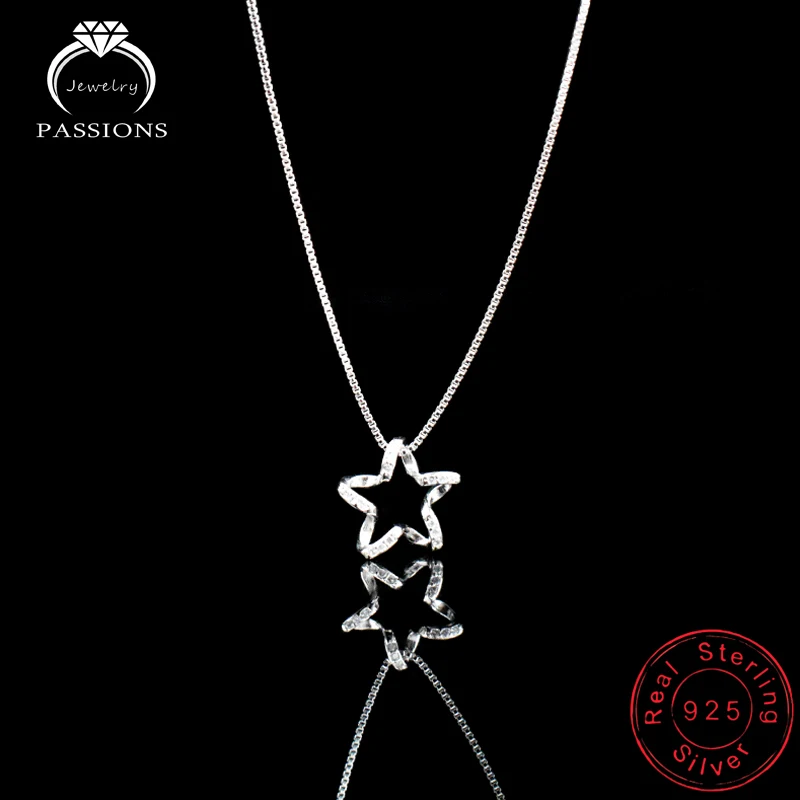 

925 Sterling Silver CZ Diamond Star Necklace Clavicle Necklace Female Charm Fine jewelry For Women Birthday Present