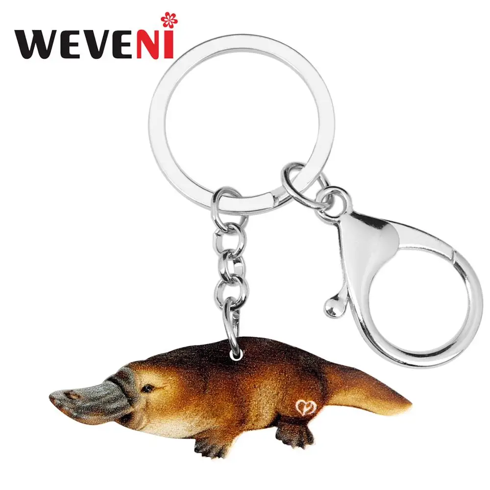 WEVENI уникальные акриловые брелки в австралийском стиле Duckbill модные кольца для