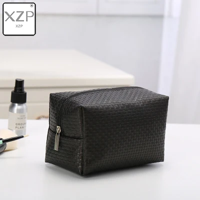 XZP Women Woven Pattern Solid Cosmetic Bag Travel Make Up Bags Fashion Ladies Makeup Pouch Neceser Toiletry Organizer Case - Цвет: Style 2