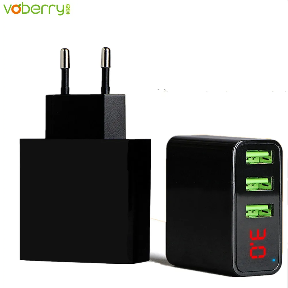 VOBERRY EU US 3 порта USB зарядное устройство 5 В А светодиодный дисплей умный адаптер для