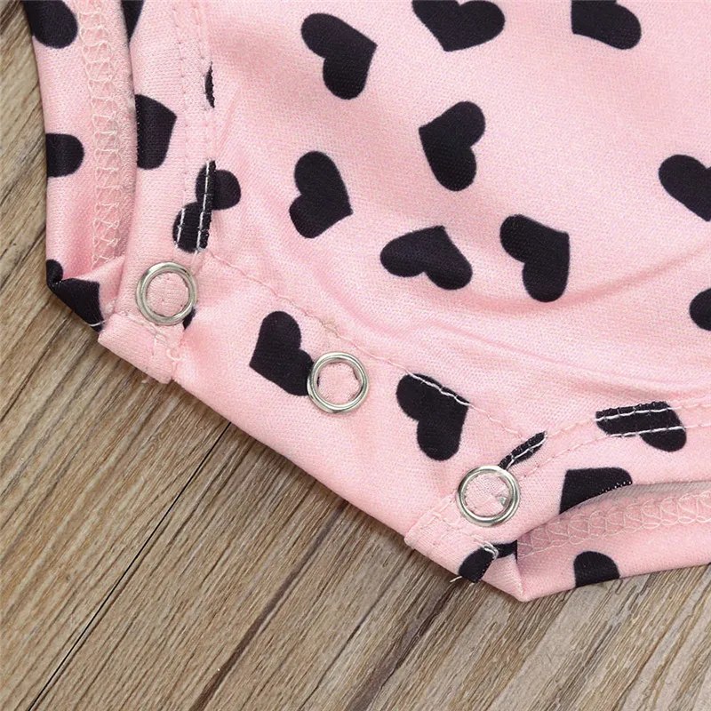Girls suit summer 2019 new   2Pcs Baby Girls Infant Heart Tassel Jumpsuit Romper+Headband Set Clothes  (4)