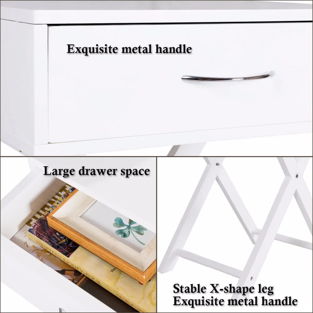 Giantex Nightstand X-Shape Drawer Accent side End Table Modern Home Furniture White HW55474WH Giantex Nightstand X-Shape Drawer Accent side End Table Modern Home Furniture White HW55474WH