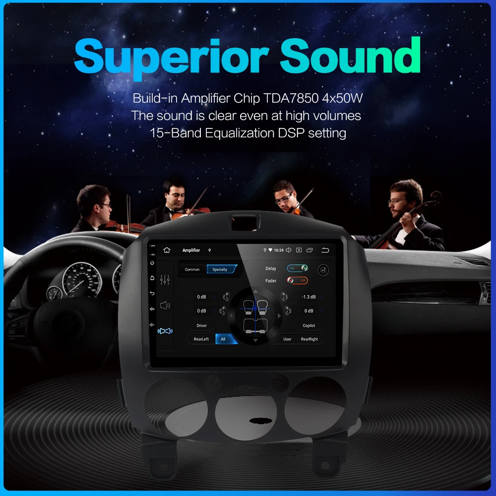 Автомобильная Система DSP Dasaita 1DIN Android 10 0 для MAZDA 2 радио 2010 2011 2012 2013 GPS навигация