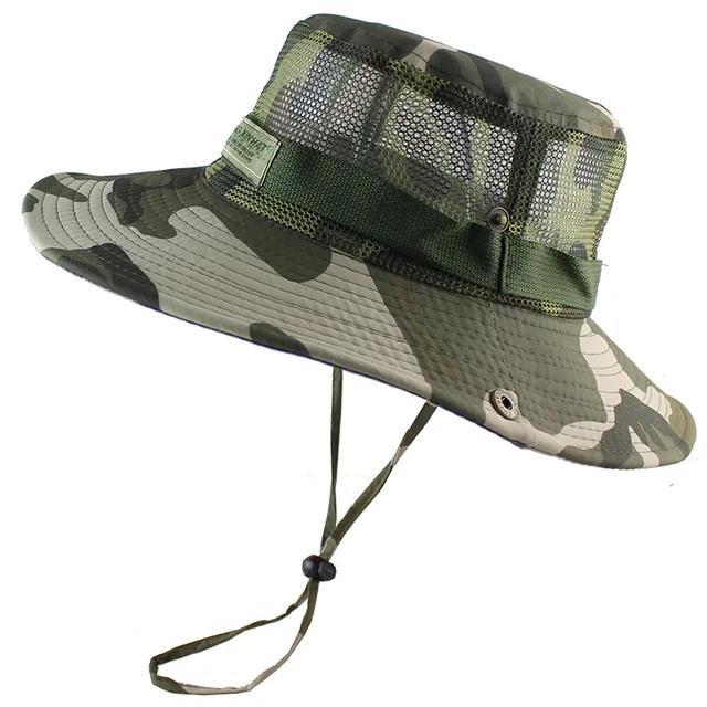 Bucket Hat Men Women Bob Boonie Hat Summer Breathable Lightweight Camouflage Cap Military Army