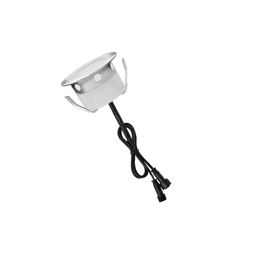 

6pcs/Lots Outdoor LED Groundspot Lighting Lamp Recessed into Underground with Femal and Male Plug Cables DC12V 0.3W IP67