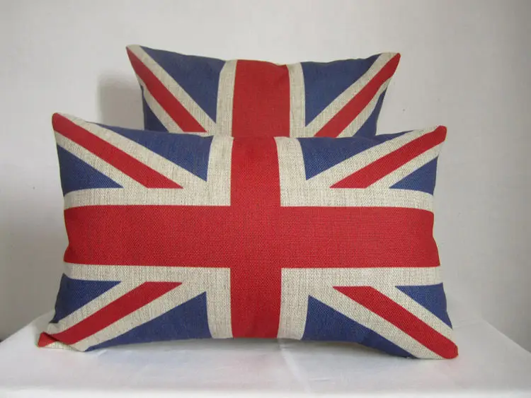 Tower Crown Union Jack Flag American Flag Cushion Cover Pillow Case Home Decor
