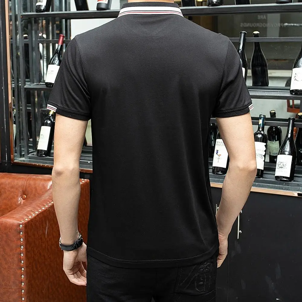 Летняя брендовая рубашка поло мужская одежда с коротким рукавом Camisa Masculina хлопок однотонные деловые Повседневные Дышащие поло Homme