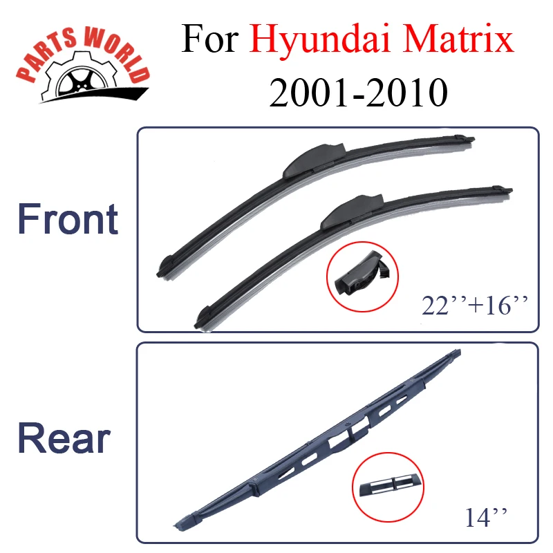 Wiper Blades For Hyundai Matrix 2001 2010 Windshield Rubber Front And