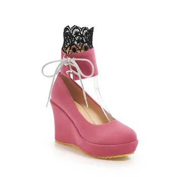

In the spring of 2019 the new cross wedge ultra-high trials with waterproof Taiwan 40-43 shallow mouth single woman shoes