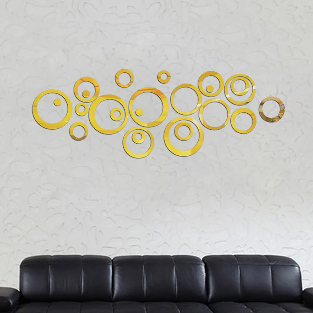 Circles Mirror Style Removable Decal Vinyl Art Wall Sticker Home Decor