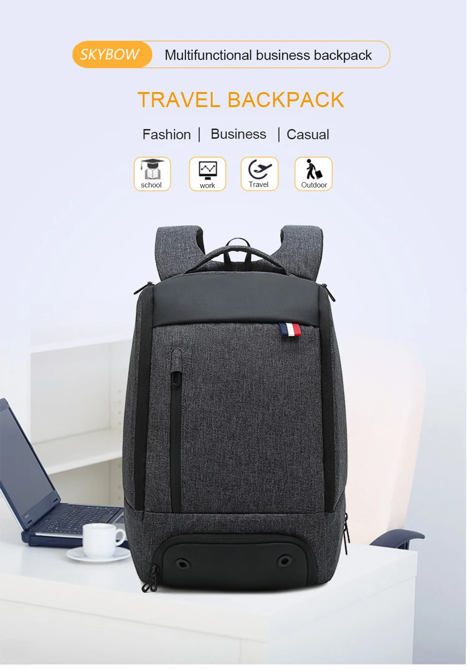 15.6 Inch Laptop Backpack Bag Mens Women Travel Bags Keep Cool Warm Large Capacity Men's Business Backpacks Men Female Smart Bag (1)