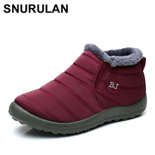 SNURULAN/женские ботинки; женские зимние очень теплые ботинки на пуху; водонепроницаемые Зимние ботильоны для девочек; женская обувь; Botas MujerE003